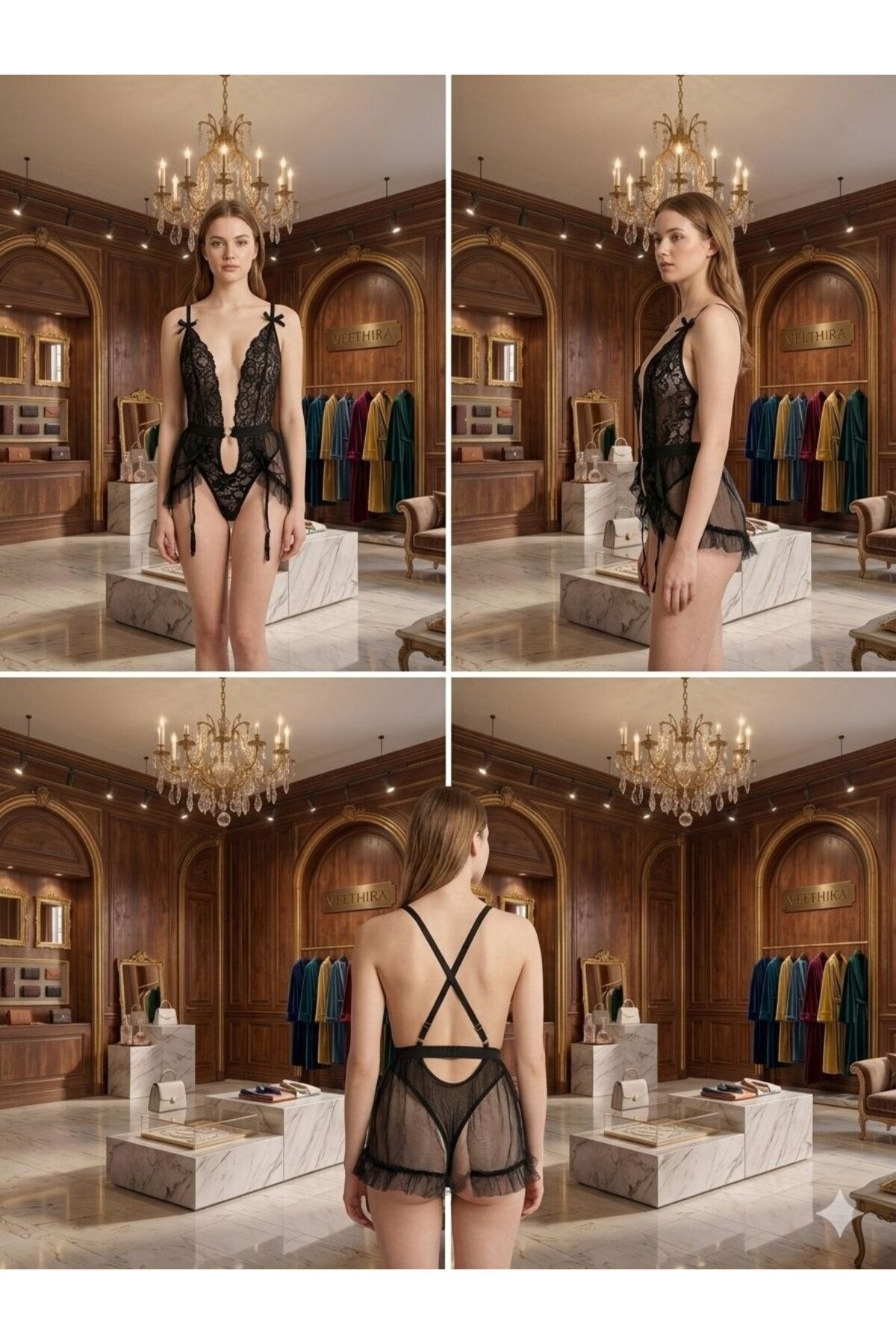 Ayarlanabilir Jartiyer Detaylı Mini Tül Etekli Kırmızı Bodysuit