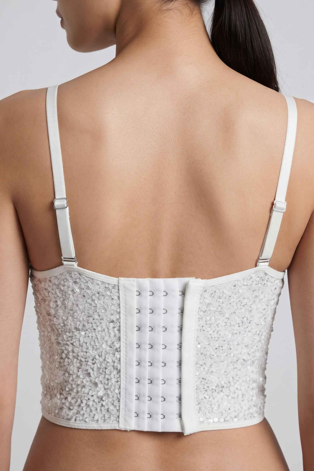 Payetli Balenli Sırttan Ayarlanabilir Çıtçıtlı Korse Büstiyer